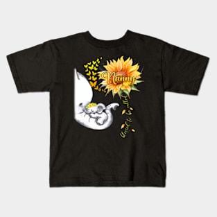 Blessed To Be Called Nanny Sunflower Elephant Mothers Day Kids T-Shirt